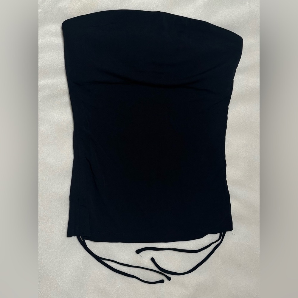Black Women’s Strapless Top with Drawstring